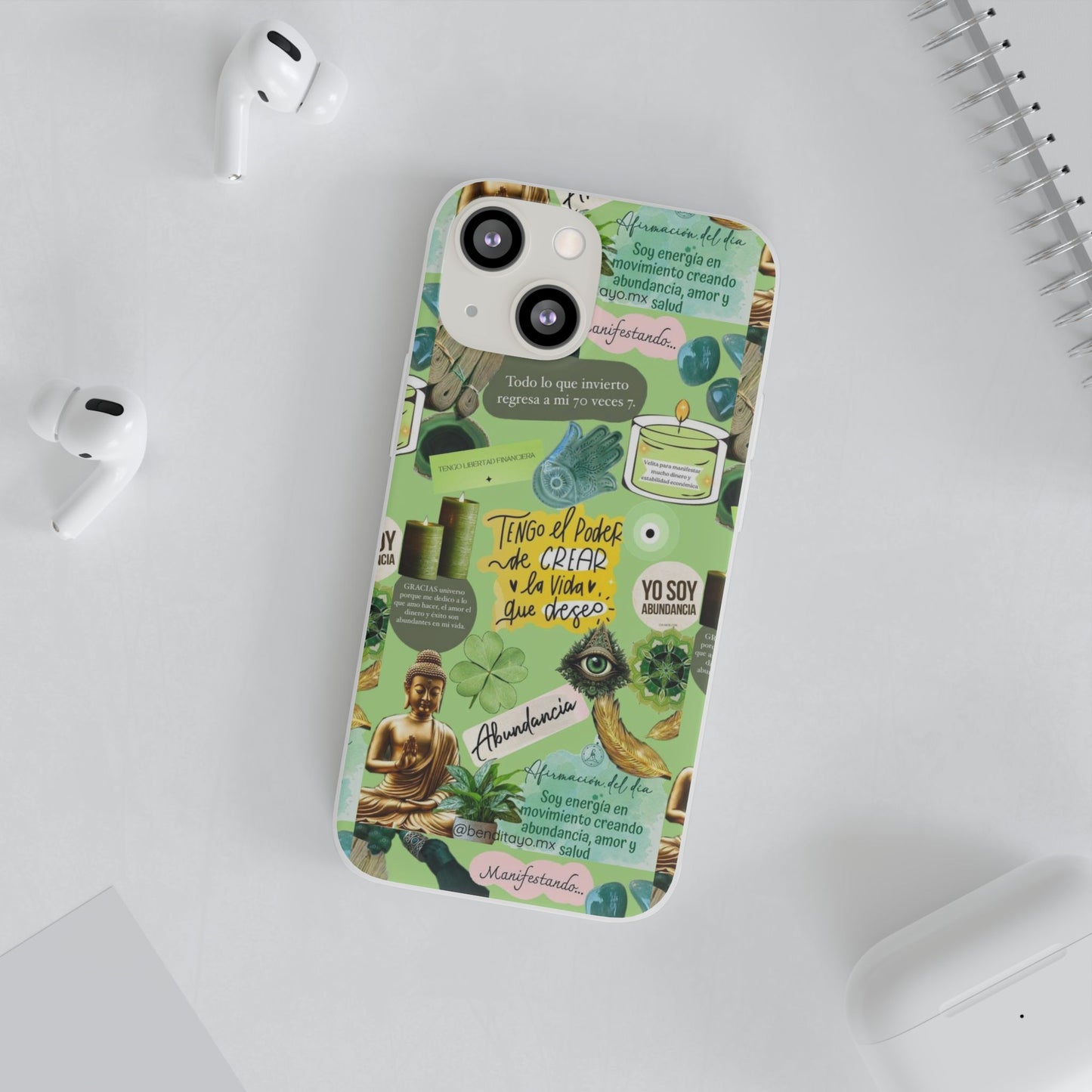 Vibrant Flexi Cases for Abundance Mindset | Phone Protection, Gift for Motivational Quotes, Spiritual Decor, Positive Vibes