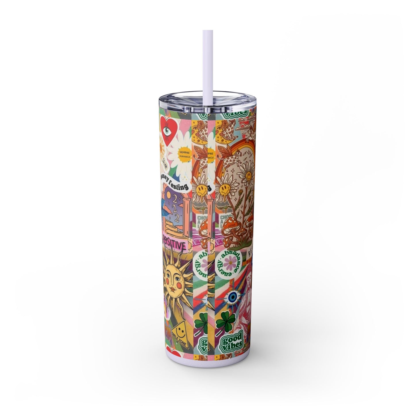 Colorful Inspirational Skinny Tumbler with Straw, 20oz | Perfect for Travel, Gifts, Motivational Affirmations, Self-Care, Eco-Friendly [...]