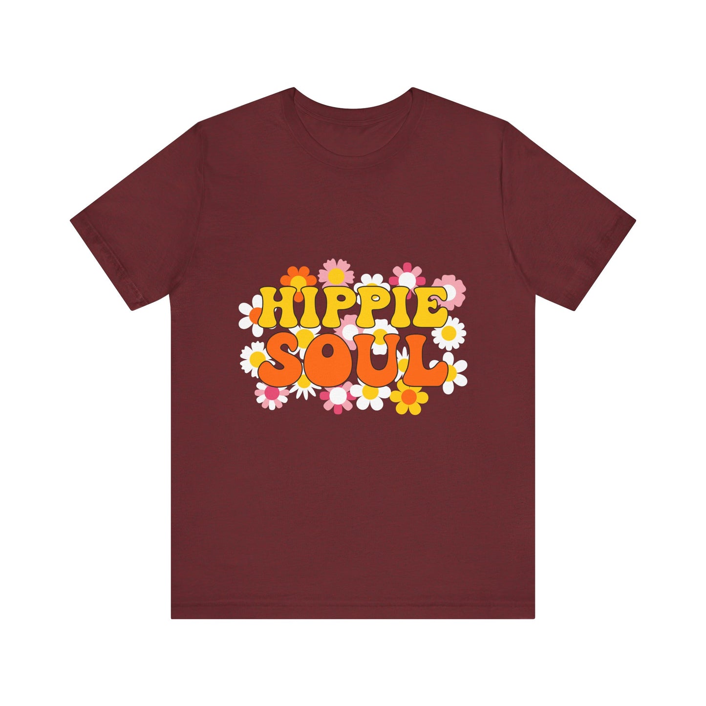 Hippie Soul Unisex Tee - Retro Floral Graphic T-Shirt for Free Spirits