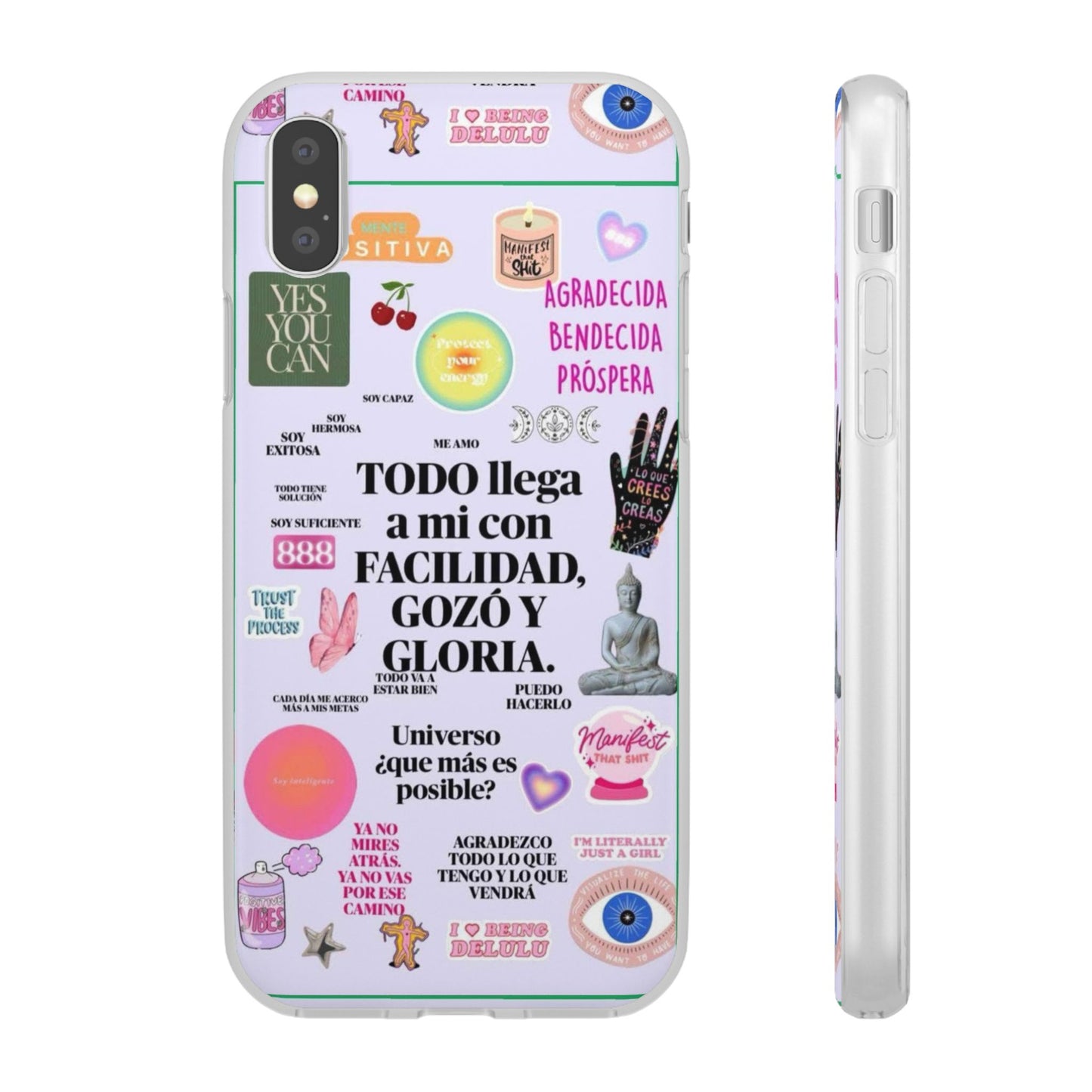 Positive Affirmation Flexi Cases for iPhone, Inspirational Phone Cover, Motivational Case, Gift for Her, Trendy Phone Protector