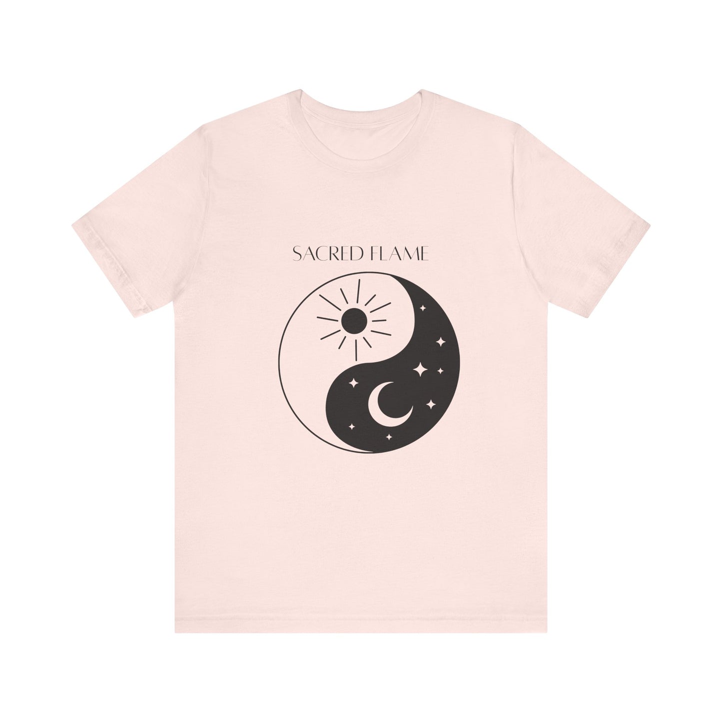 Sacred Flame Unisex Jersey Tee - Yin Yang Design for Spiritual Vibes