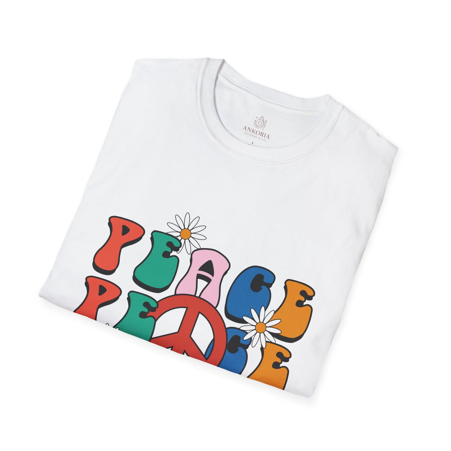 Unisex Softstyle T-Shirt - Retro Peace Design for Comfort Lovers