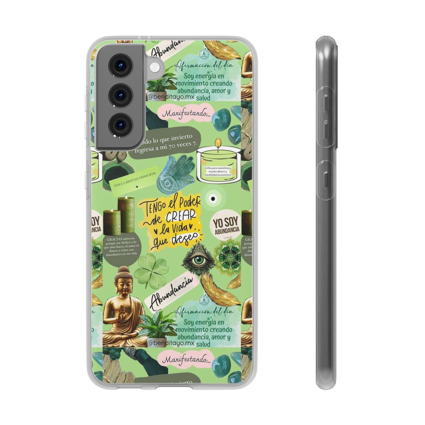 Vibrant Flexi Cases for Abundance Mindset | Phone Protection, Gift for Motivational Quotes, Spiritual Decor, Positive Vibes