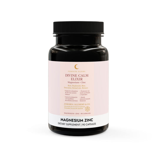 ✨ Divine Calm Elixir Magnesium + Zinc Capsules Rest. Replenish. Rise. Descansa. Renuévate. Renace. (90 Capsules)
