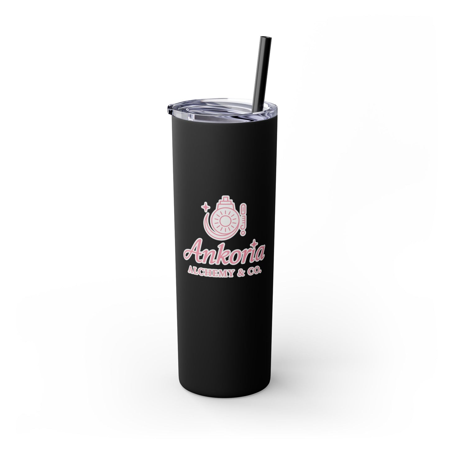 Ankoria signature collection Elegant Custom Skinny Tumbler with Straw | 20oz - Perfect for Every Occasion