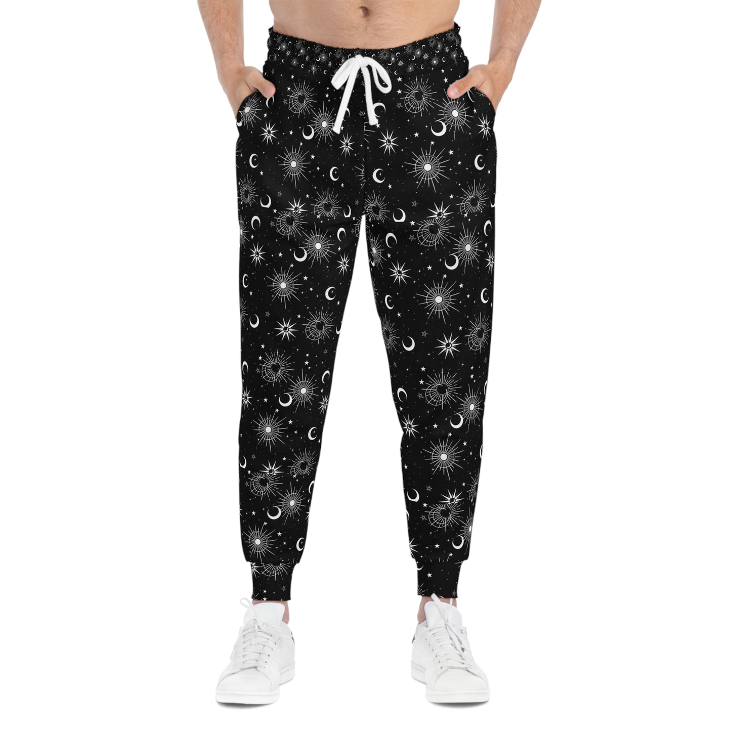 Celestial Athletic Joggers, Cosmic Sweatpants for Outdoor Activities, Yoga Wear, Starry Night Lounge Pants, Gifts for Astrology Lovers
