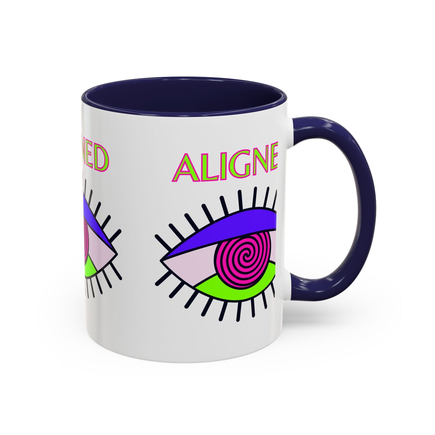 Aligned Eye Accent Coffee Mug - Inspirational Gift, Unique Artwork, Home Decor, Mindfulness Mug, Boho Style