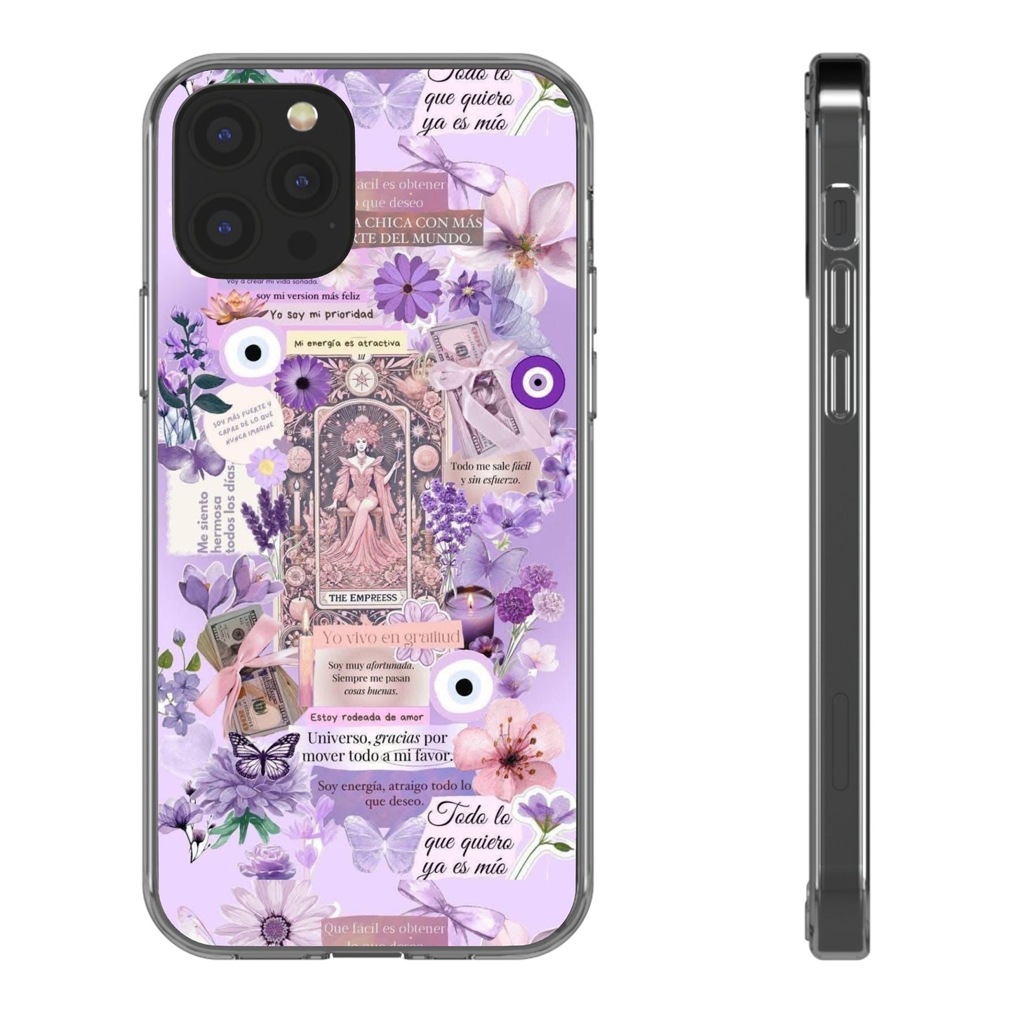 Beautiful Floral Phone Case, Clear Case, Cute Accessories, Gift for Her, Phone Protection, Trendy Tech