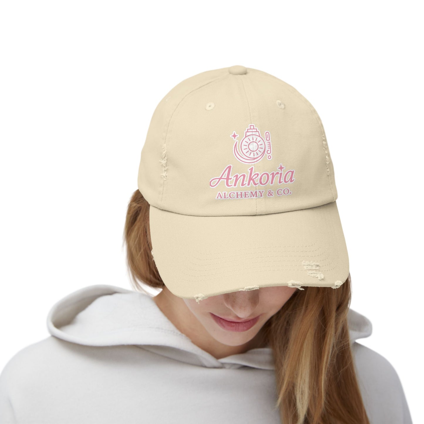💖 Ankoria Alchemy  Signature Collection Distressed Unisex Cap - Trendy Casual Wear