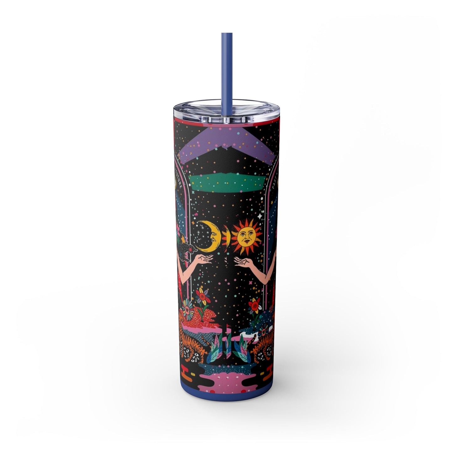 Vibrant Cosmic Skinny Tumbler with Straw, 20oz - Perfect for Astrology Lovers, Celestial Gifts, Travel Mugs, Drinkware, Sunshine and [...]