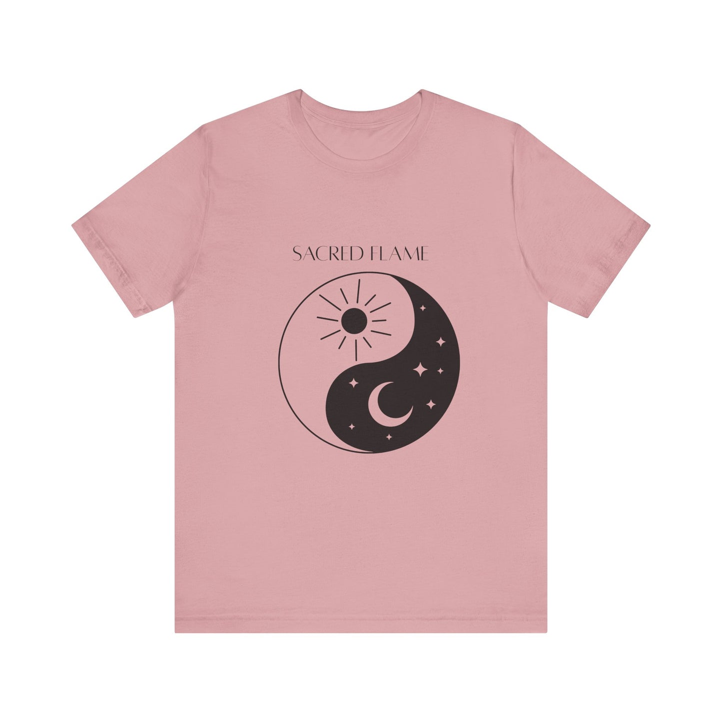Sacred Flame Unisex Jersey Tee - Yin Yang Design for Spiritual Vibes