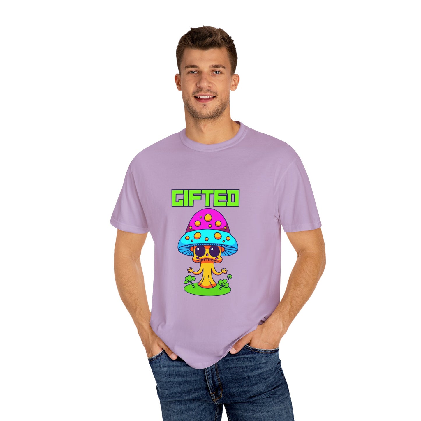 Gifted Mushroom T-Shirt - Colorful Unisex Garment-Dyed Tee