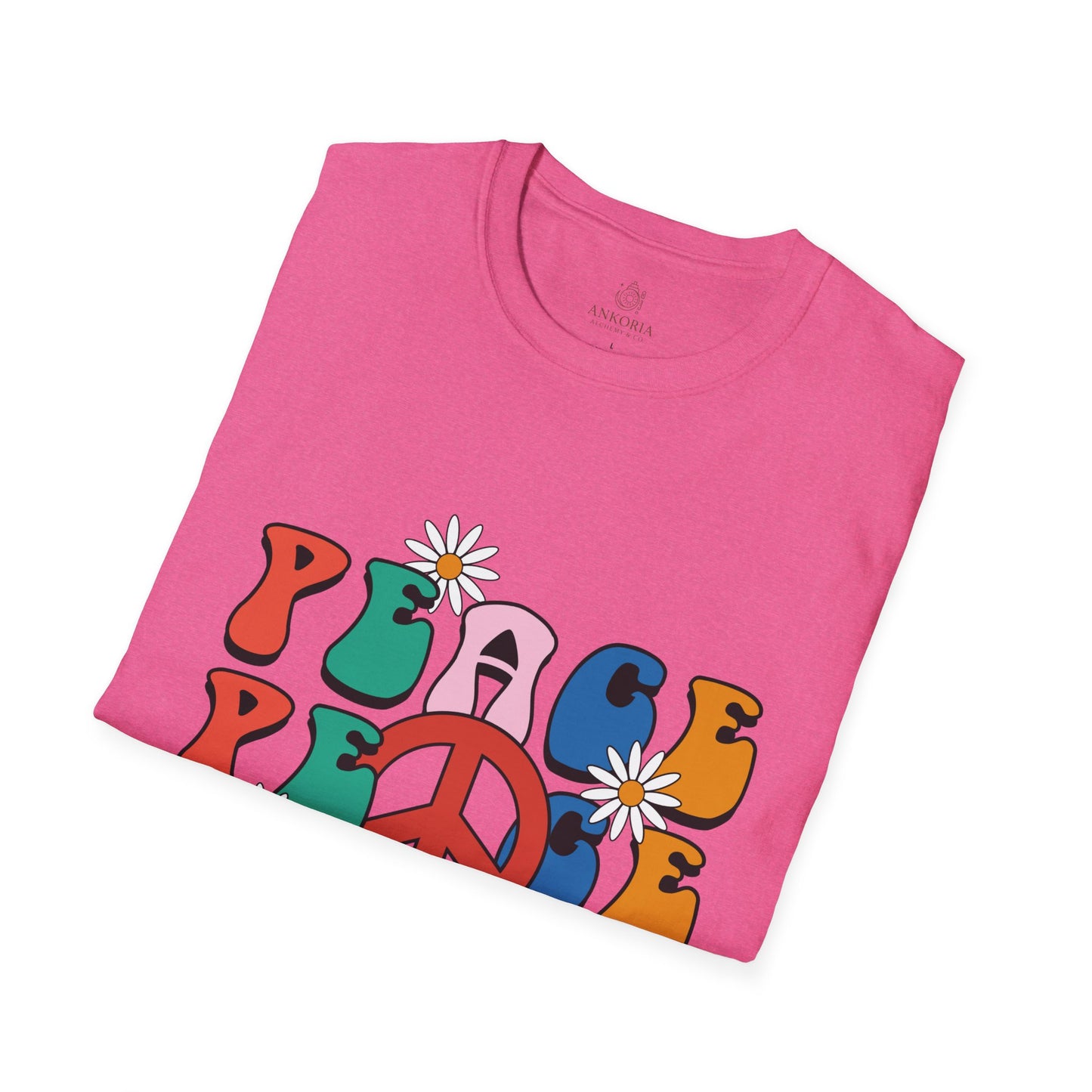 Unisex Softstyle T-Shirt - Retro Peace Design for Comfort Lovers