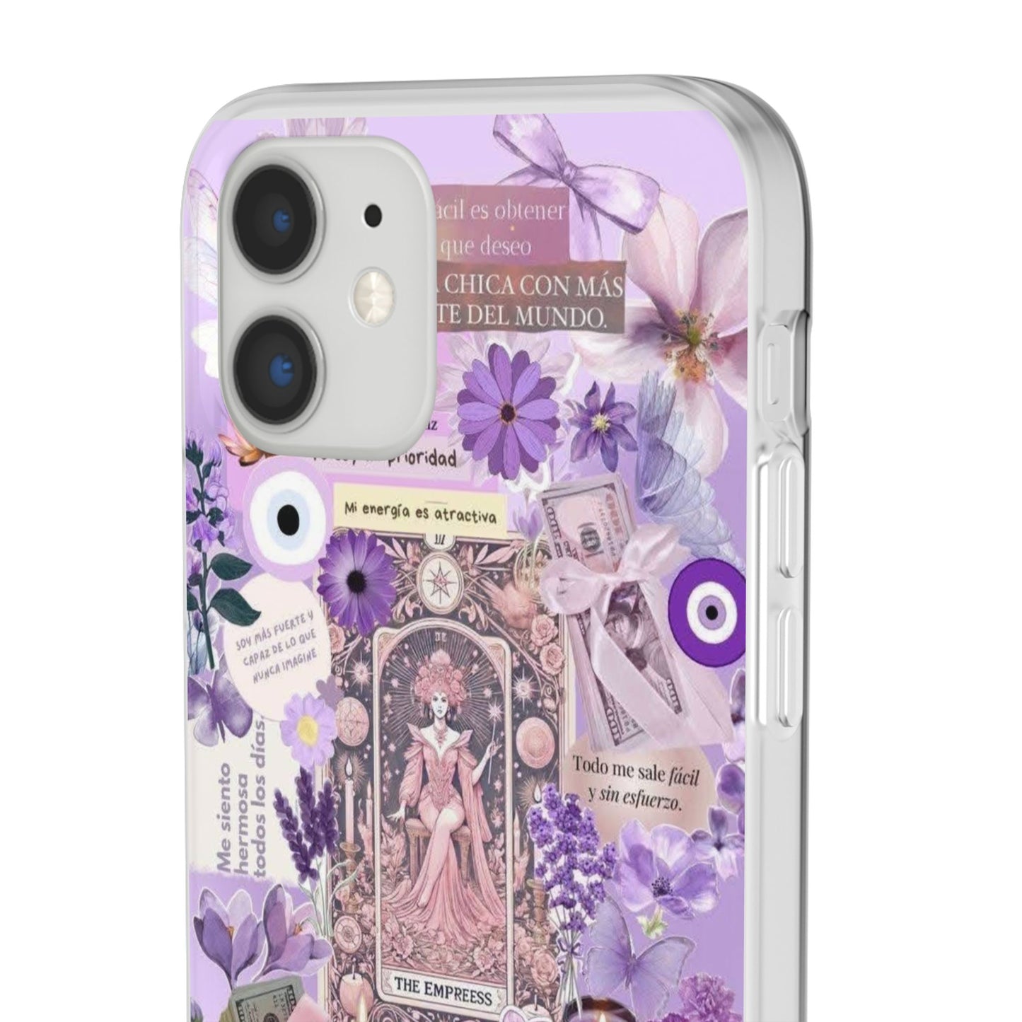 Purple Floral Flexi Phone Case, Personalized Phone Cover, Boho Chic Case, Cute Gift for Her, Birthday Accessory, Nature Lover Design
