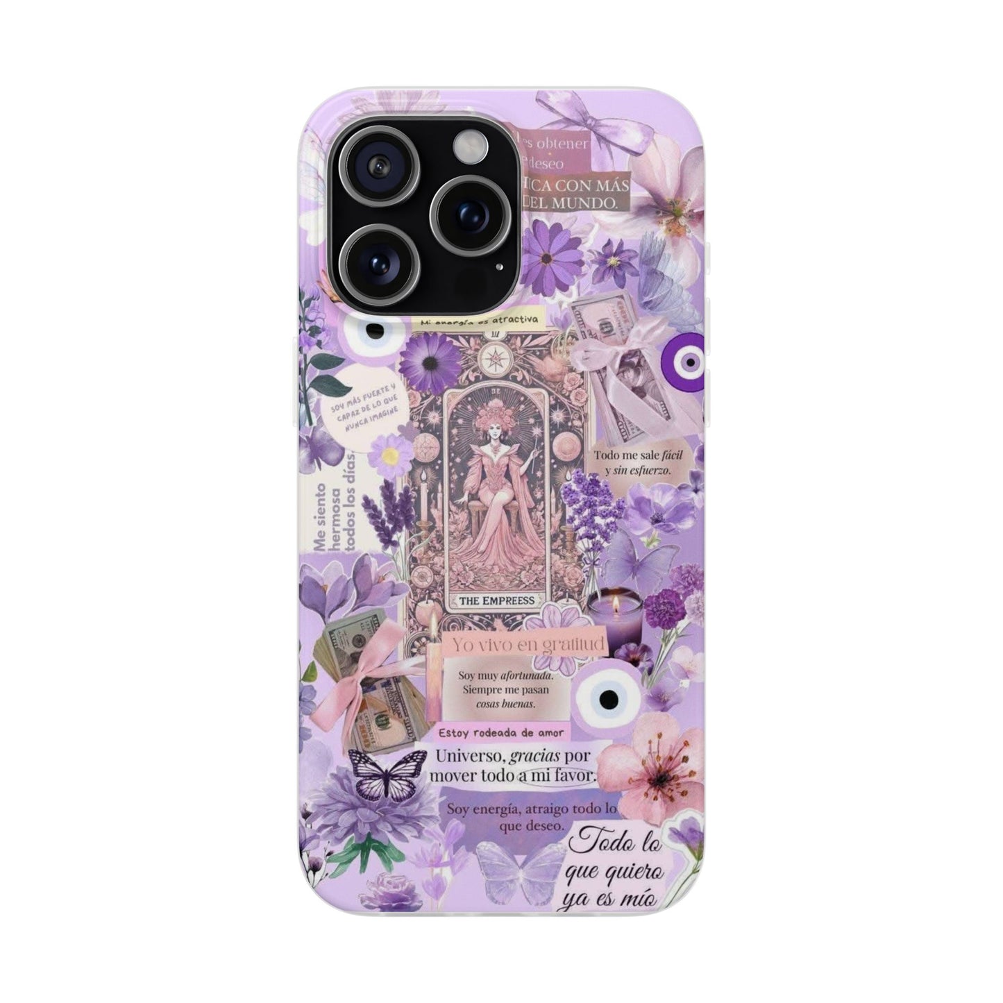 Purple Floral Flexi Phone Case, Personalized Phone Cover, Boho Chic Case, Cute Gift for Her, Birthday Accessory, Nature Lover Design