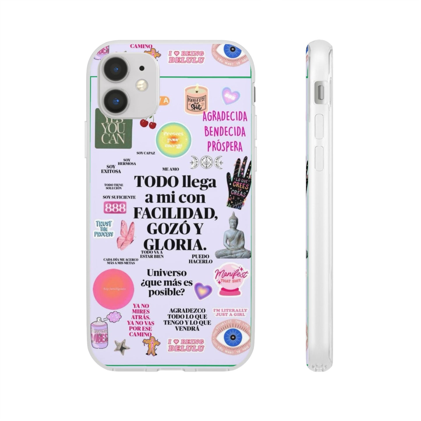 Positive Affirmation Flexi Cases for iPhone, Inspirational Phone Cover, Motivational Case, Gift for Her, Trendy Phone Protector