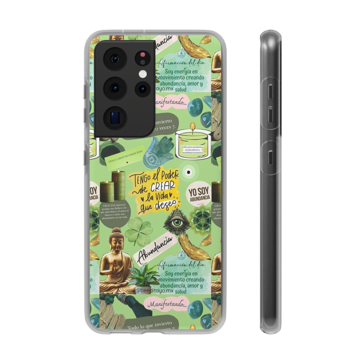 Vibrant Flexi Cases for Abundance Mindset | Phone Protection, Gift for Motivational Quotes, Spiritual Decor, Positive Vibes