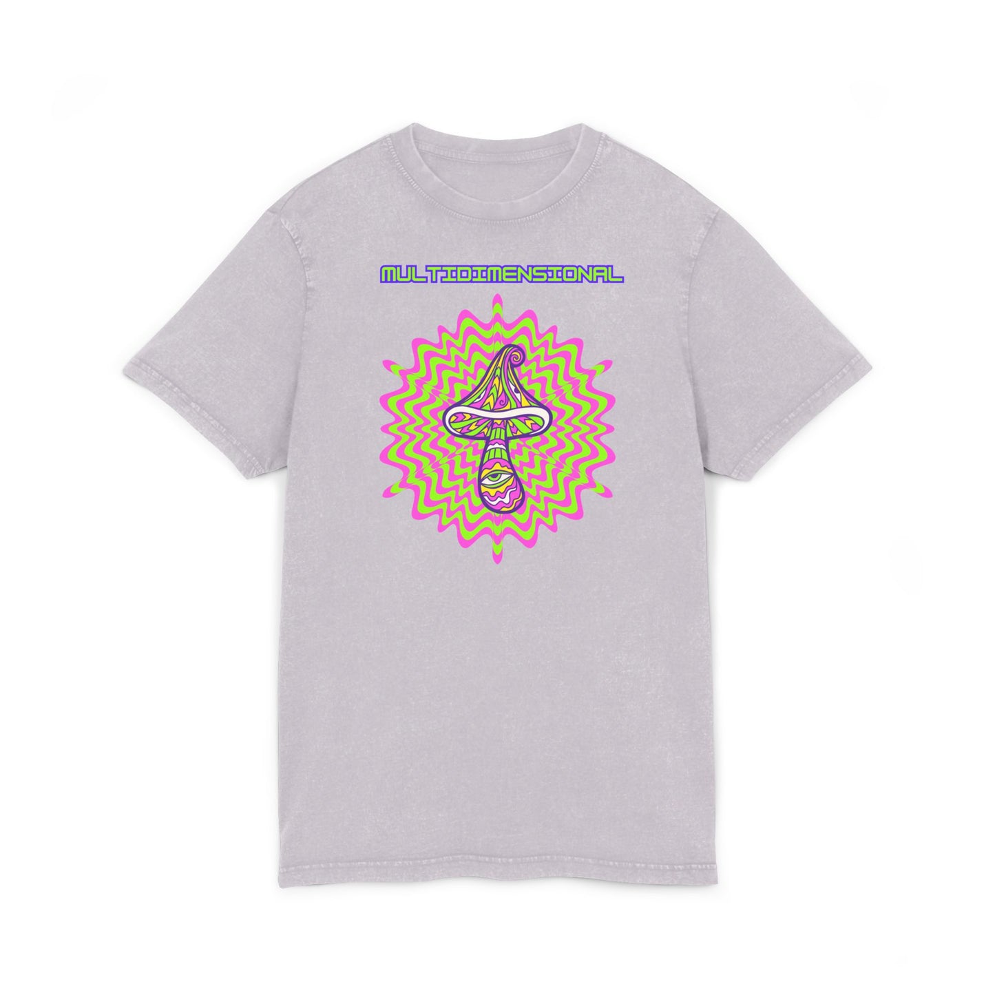 Multidimensional Acid Washed Tee - Psychedelic Round Neck T-Shirt