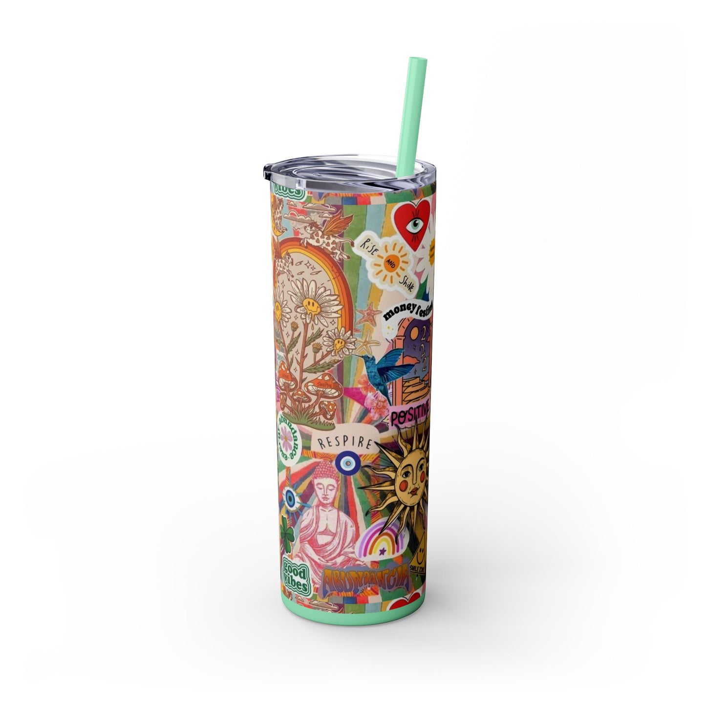 Colorful Inspirational Skinny Tumbler with Straw, 20oz | Perfect for Travel, Gifts, Motivational Affirmations, Self-Care, Eco-Friendly [...]