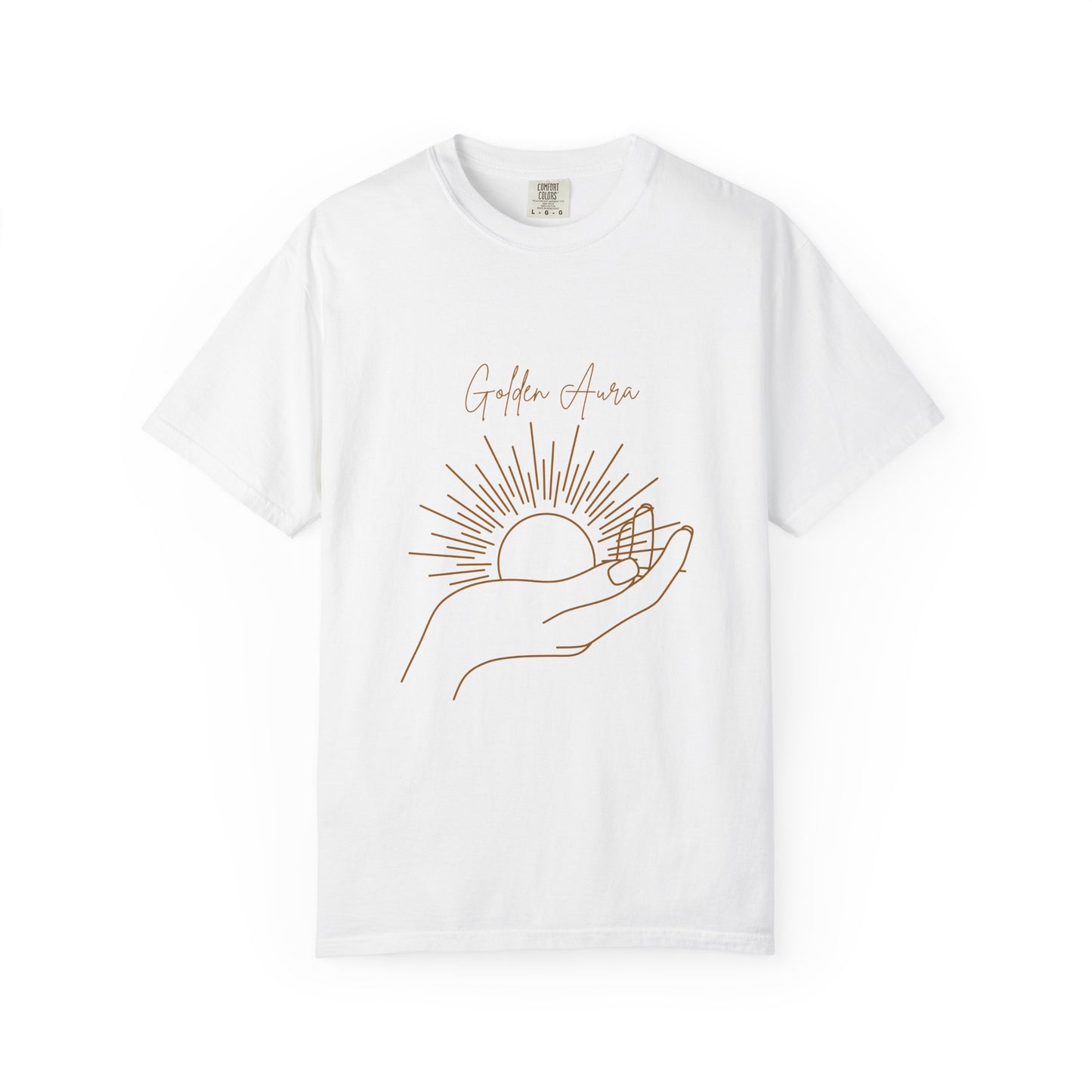Golden Aura Unisex Garment-Dyed T-shirt - Bohemian Vibes for Mindfulness & Self-Care