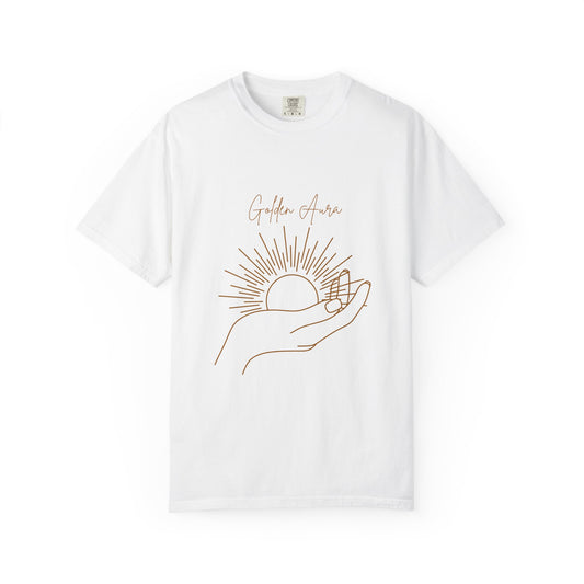 Golden Aura Unisex Garment-Dyed T-shirt - Bohemian Vibes for Mindfulness & Self-Care