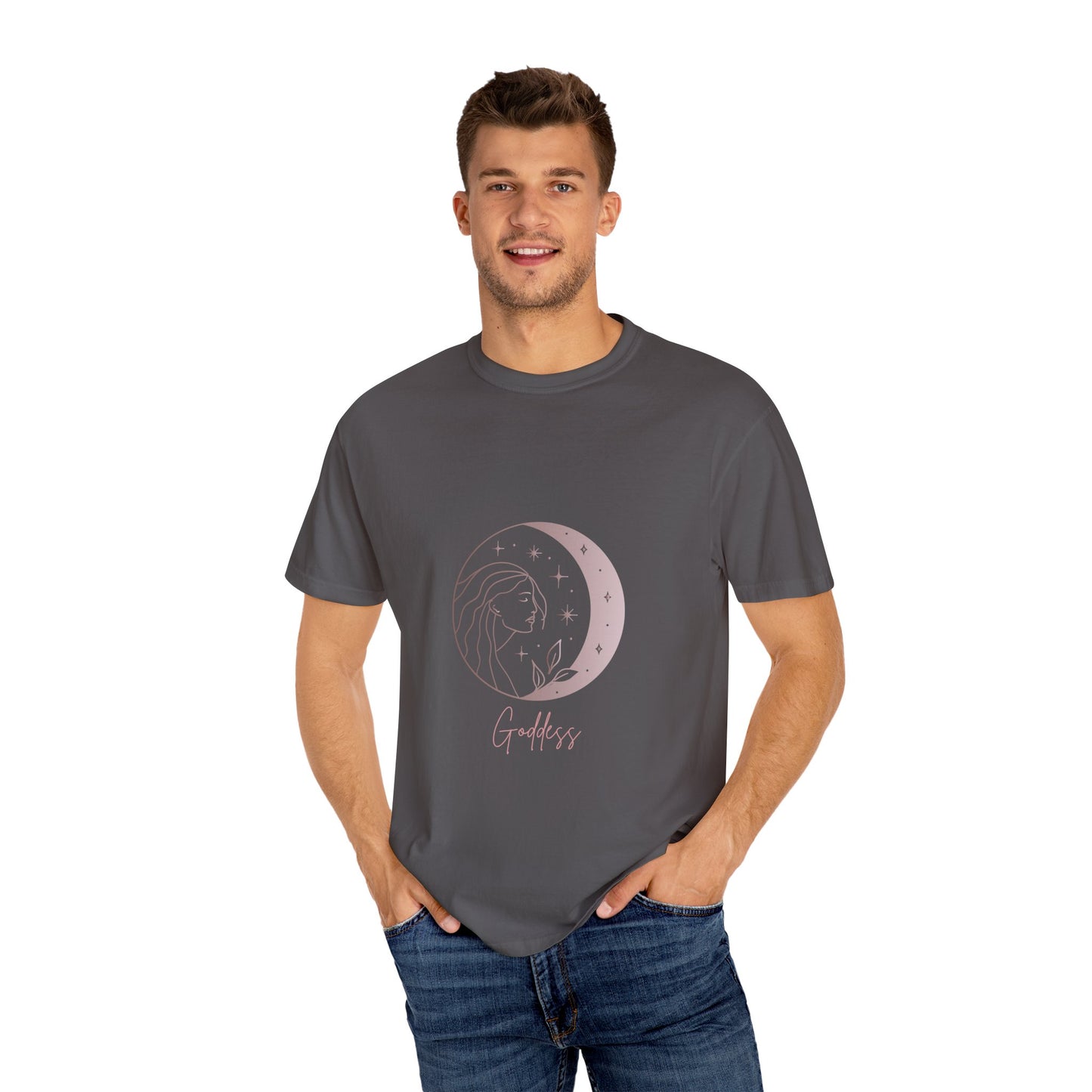 Goddess Moon T-Shirt - Unisex Garment-Dyed Tee for Spiritual Souls