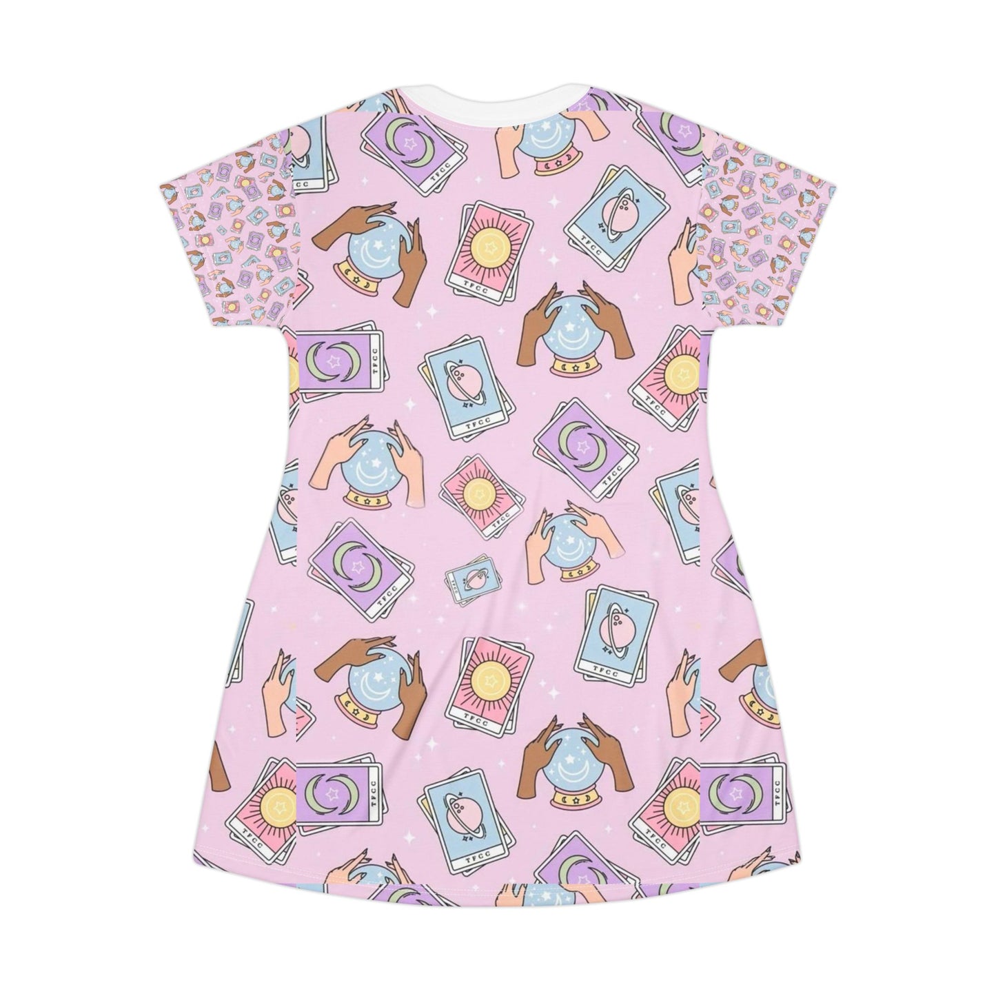 Cute AOP T-Shirt Dress with Fun Pattern, Playful Fashion, Ideal for Casual Outings, Summer Vibes, Perfect Gift for Friends