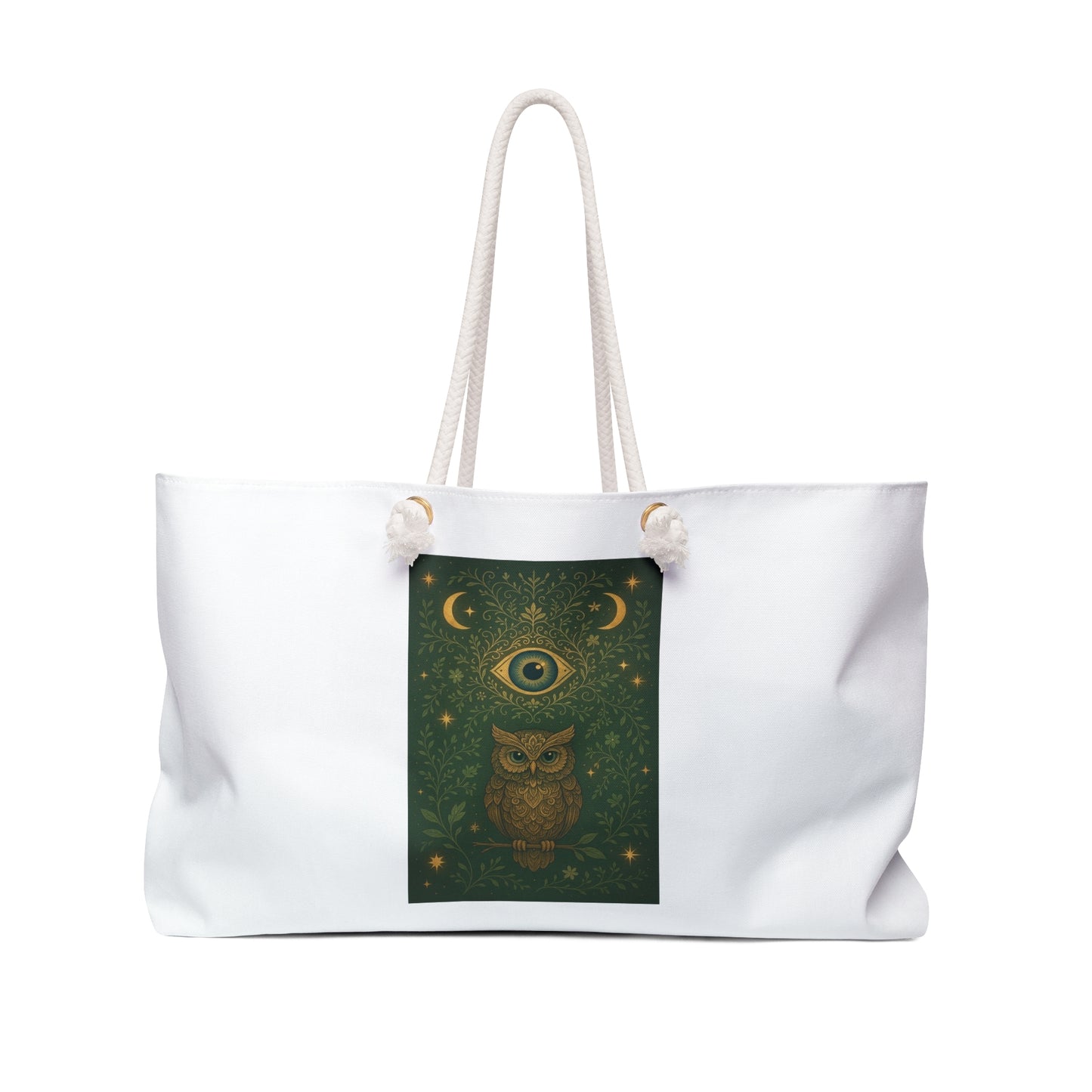 Mystical Owl Weekender Bag, Boho Travel Tote, Yoga Retreat Bag, Spiritual Gift, Weekend Getaway Accessory