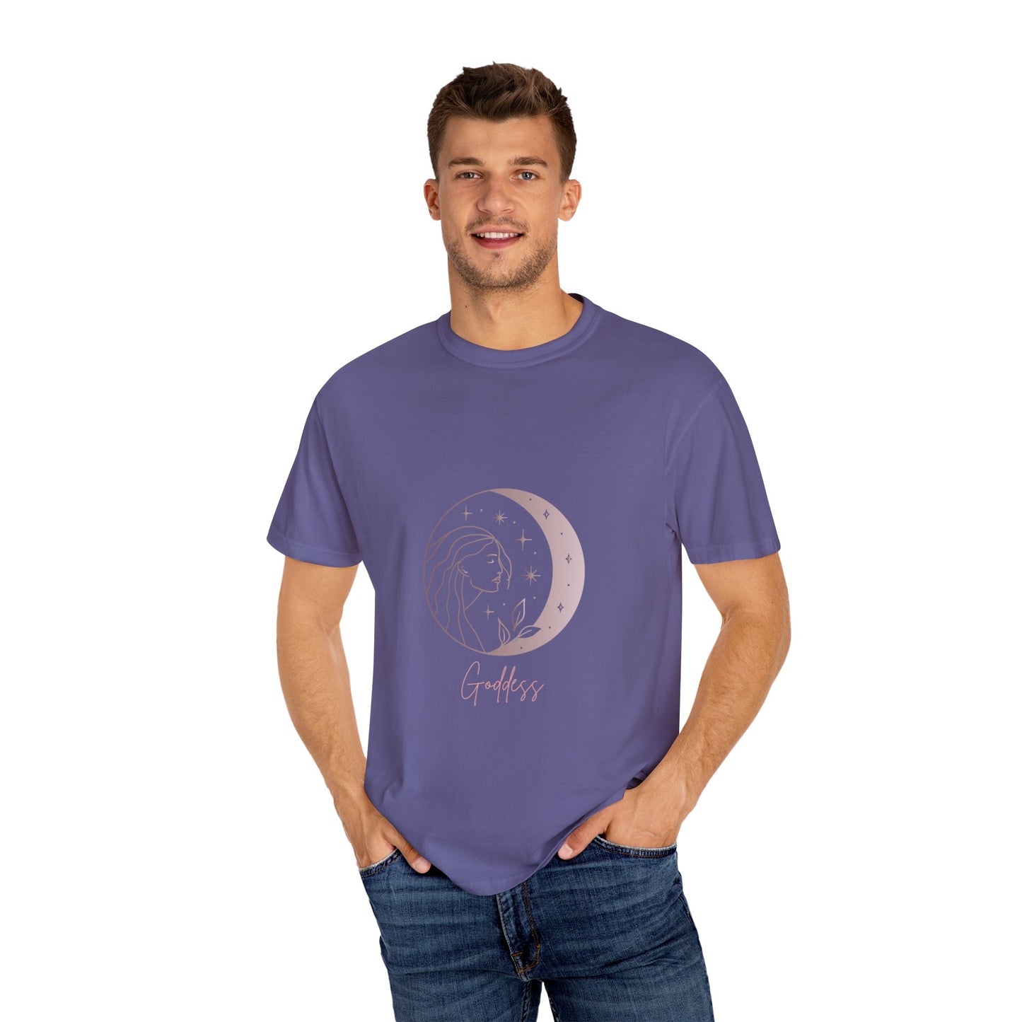 Goddess Moon T-Shirt - Unisex Garment-Dyed Tee for Spiritual Souls