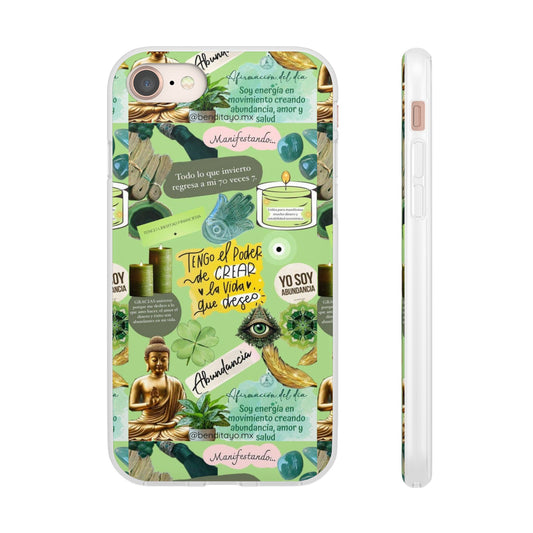 Vibrant Flexi Cases for Abundance Mindset | Phone Protection, Gift for Motivational Quotes, Spiritual Decor, Positive Vibes