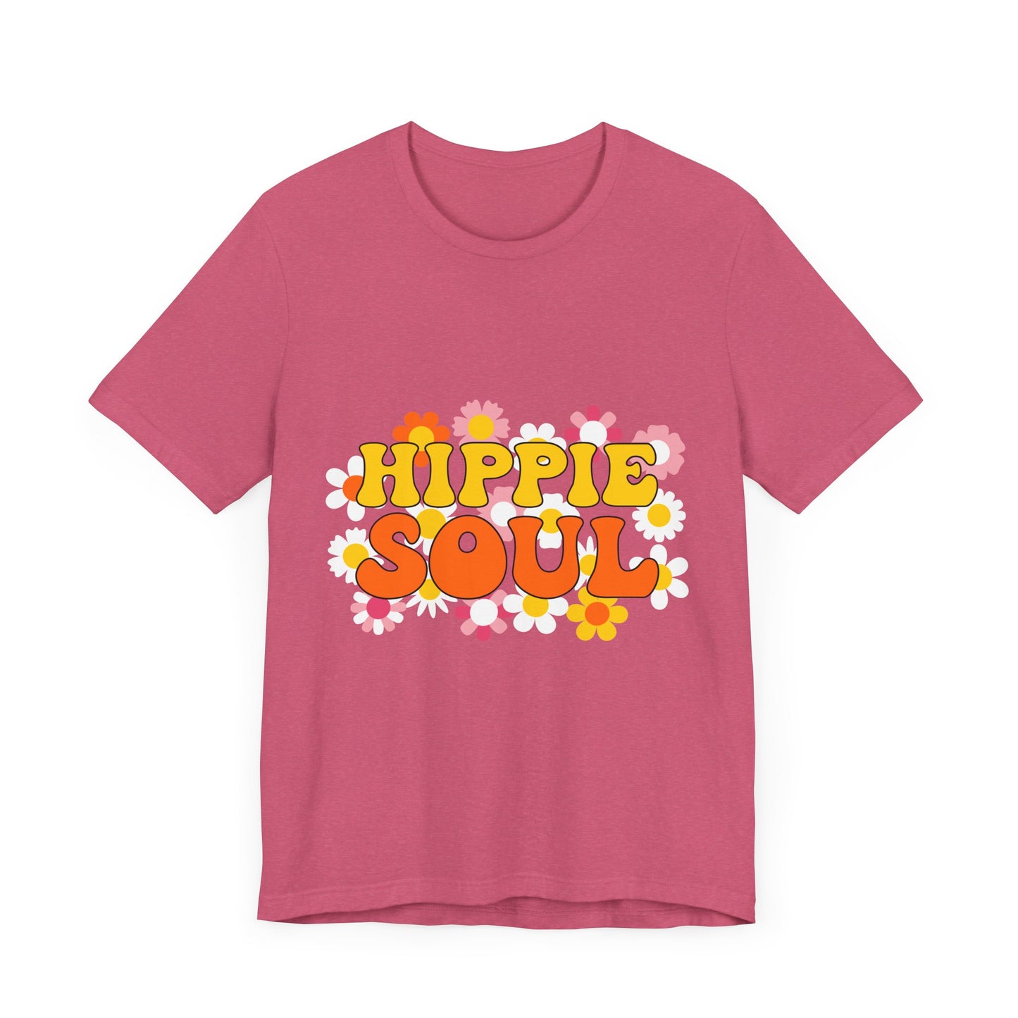 Hippie Soul Unisex Tee - Retro Floral Graphic T-Shirt for Free Spirits