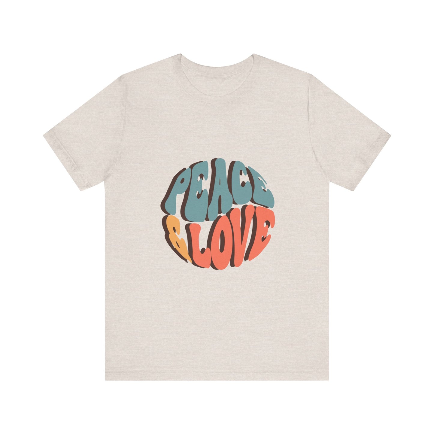 Peace & Love Unisex Jersey Tee - Stylish Relaxed Fit for Positivity