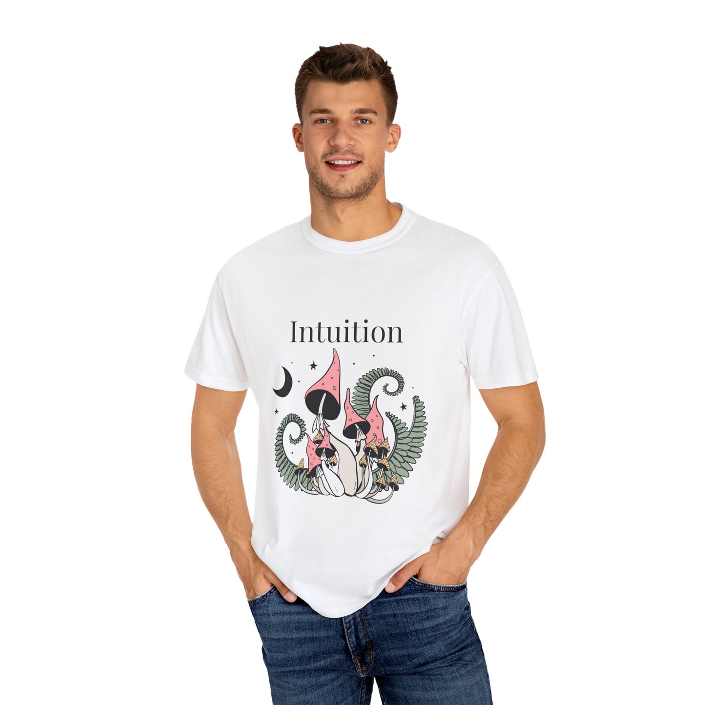 Intuition Unisex Garment-Dyed T-Shirt - Whimsical Nature Design
