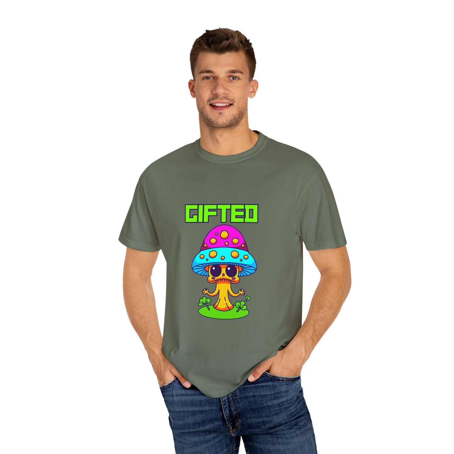 Gifted Mushroom T-Shirt - Colorful Unisex Garment-Dyed Tee