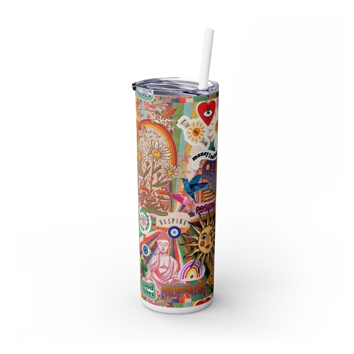 Colorful Inspirational Skinny Tumbler with Straw, 20oz | Perfect for Travel, Gifts, Motivational Affirmations, Self-Care, Eco-Friendly [...]