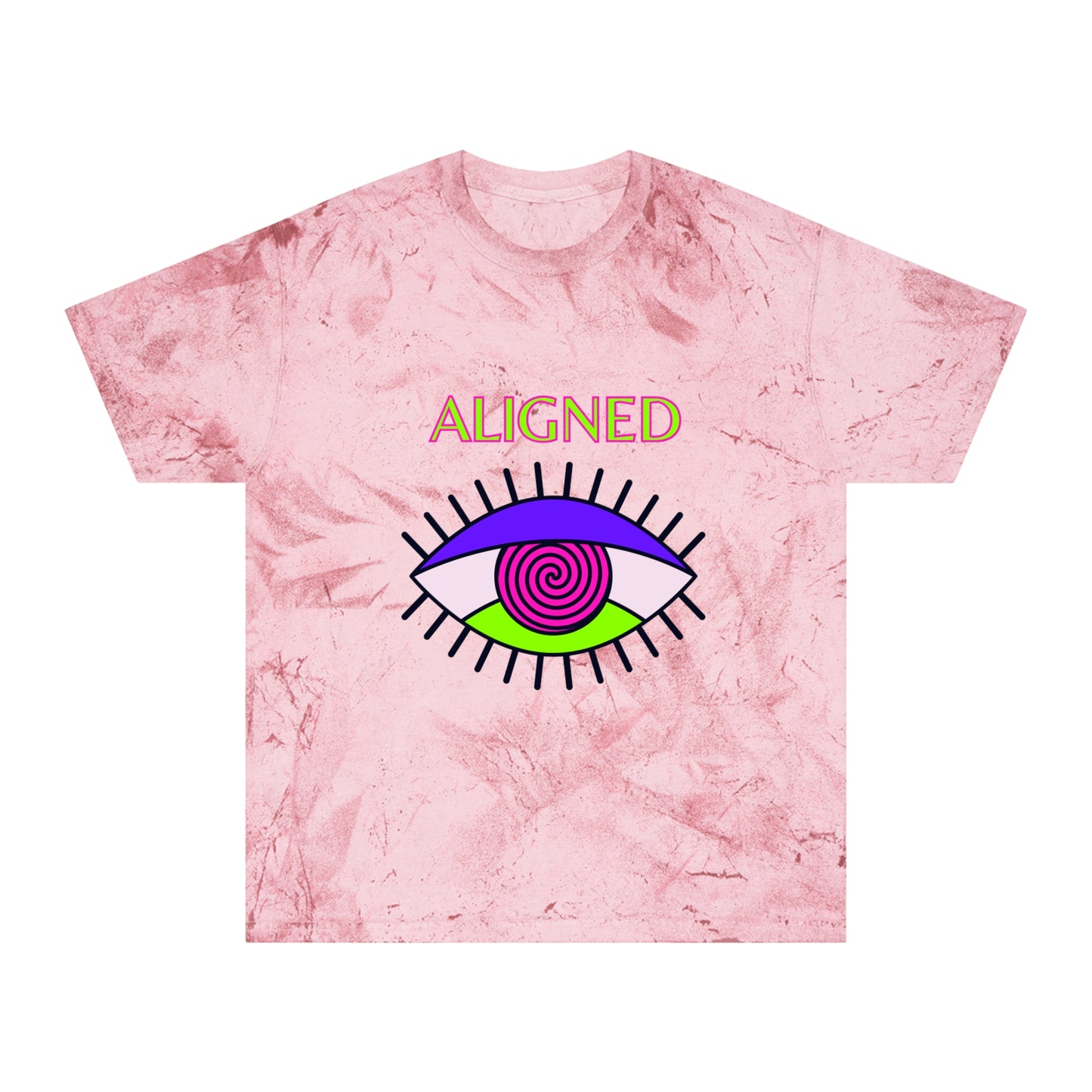 Aligned Unisex Color Blast T-Shirt - Vibrant Eye Design for Positive Energy