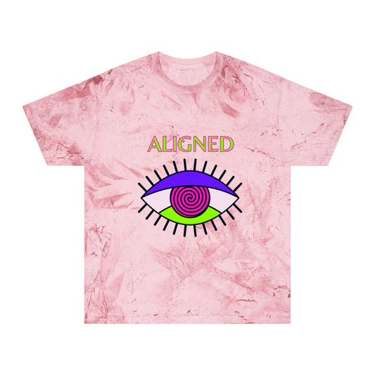 Aligned Unisex Color Blast T-Shirt - Vibrant Eye Design for Positive Energy