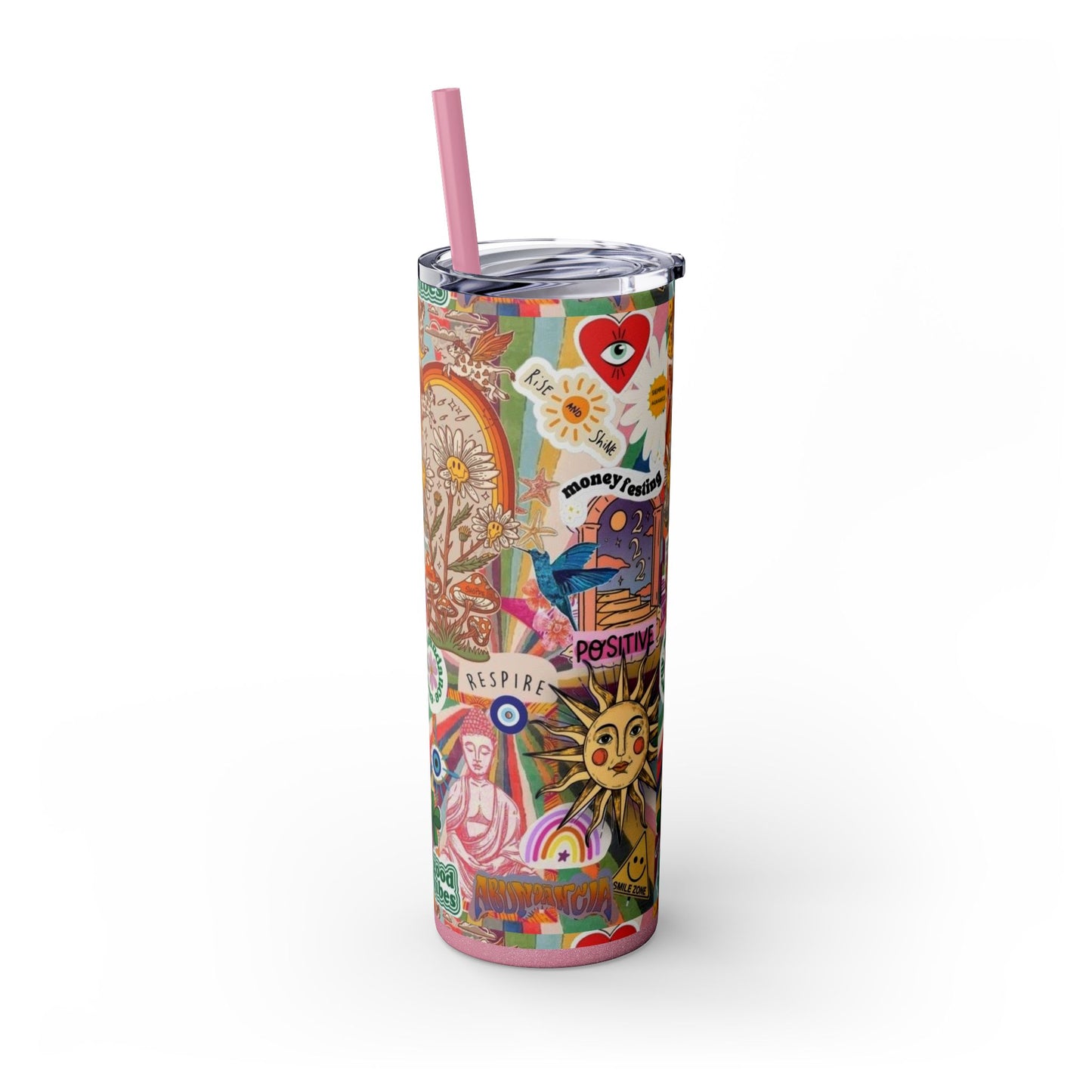 Colorful Inspirational Skinny Tumbler with Straw, 20oz | Perfect for Travel, Gifts, Motivational Affirmations, Self-Care, Eco-Friendly [...]