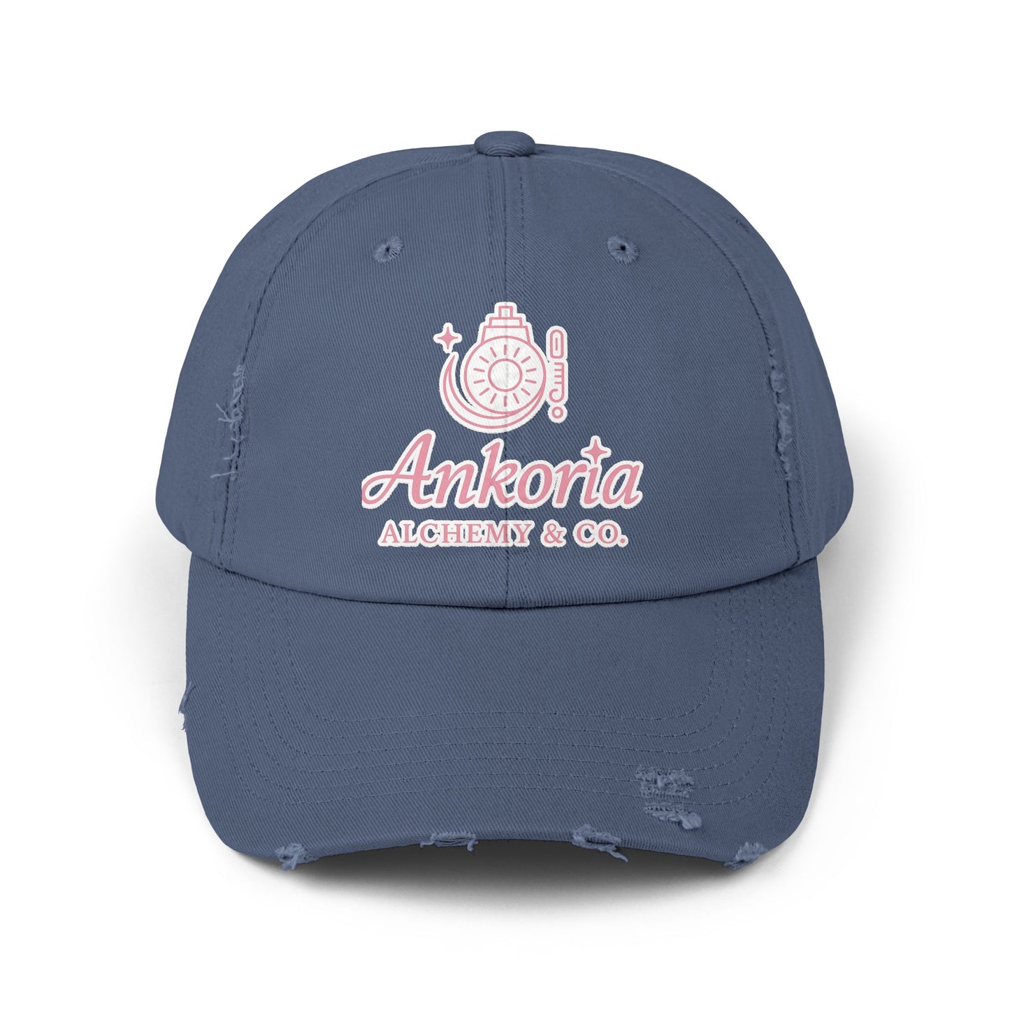 💖 Ankoria Alchemy  Signature Collection Distressed Unisex Cap - Trendy Casual Wear