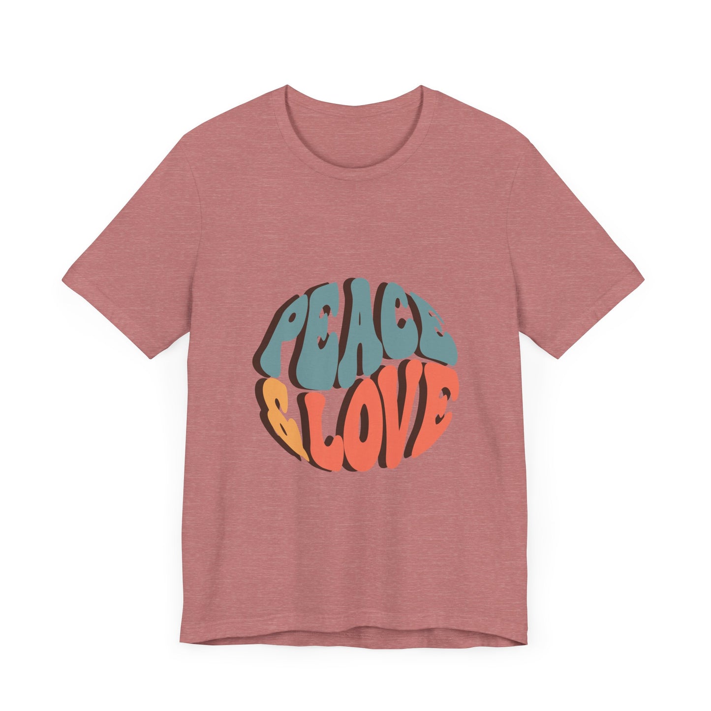 Peace & Love Unisex Jersey Tee - Stylish Relaxed Fit for Positivity