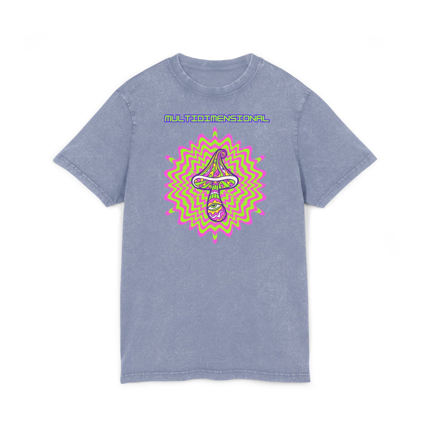 Multidimensional Acid Washed Tee - Psychedelic Round Neck T-Shirt