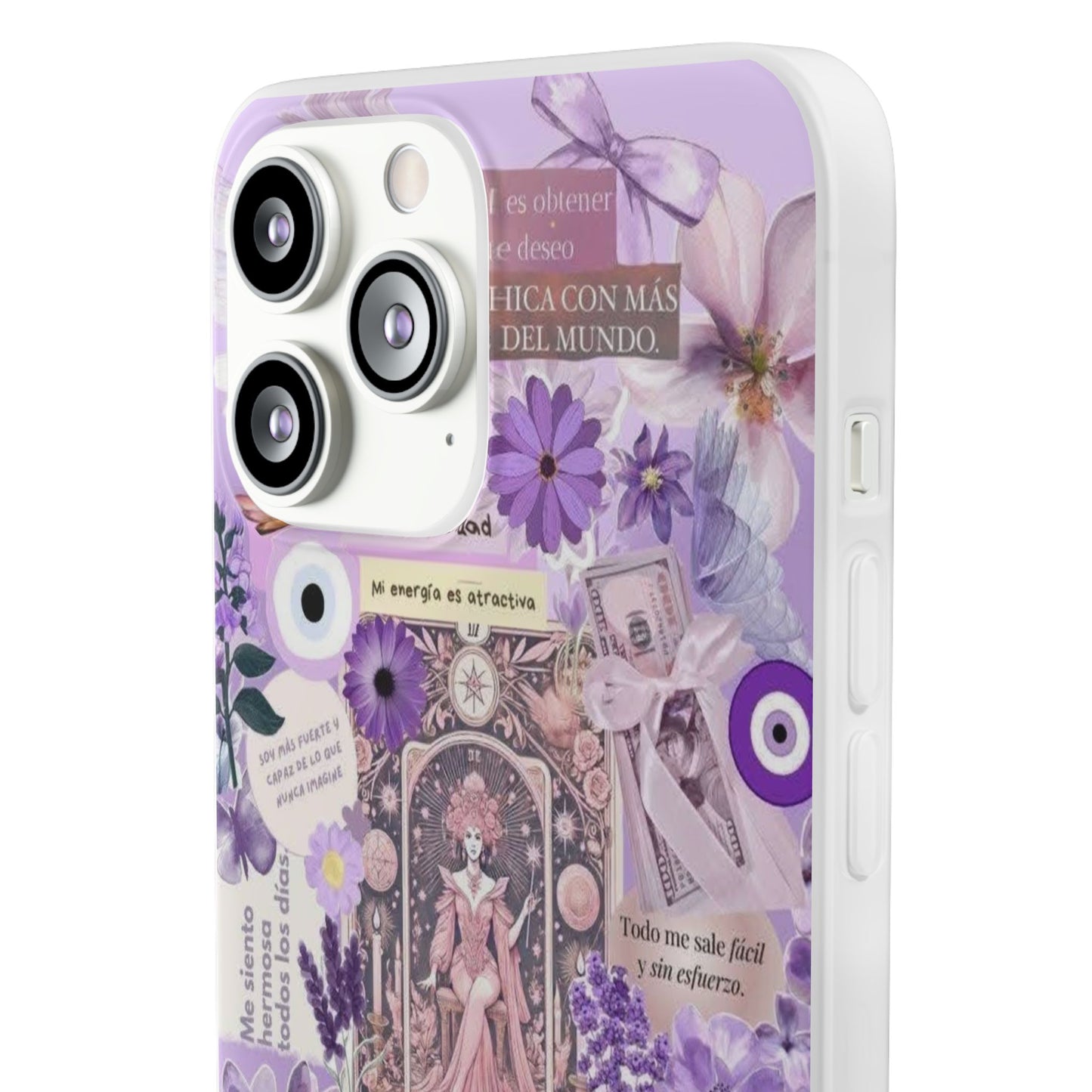 Purple Floral Flexi Phone Case, Personalized Phone Cover, Boho Chic Case, Cute Gift for Her, Birthday Accessory, Nature Lover Design