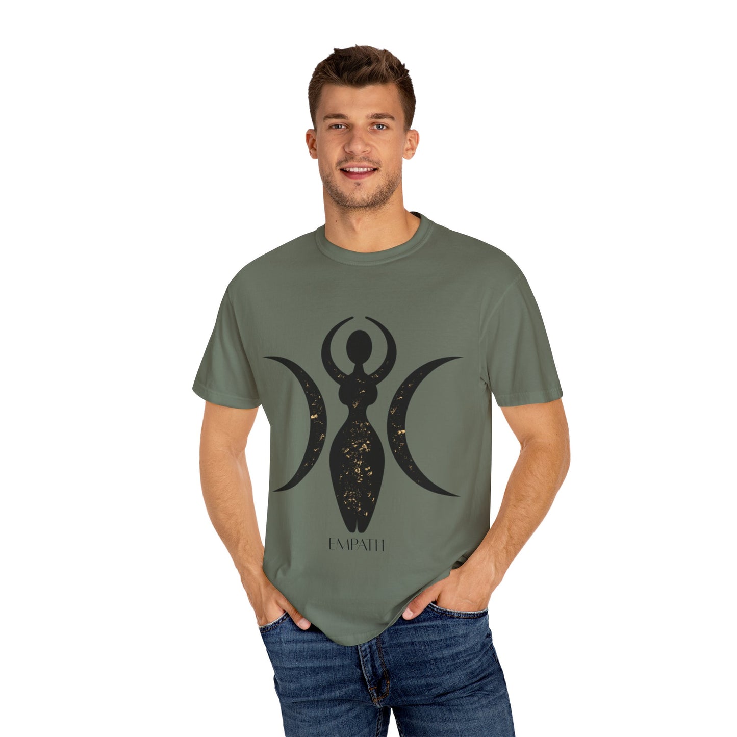 Empowered Goddess Unisex Garment-Dyed T-Shirt | Celestial Design | Perfect for Self-Care and Spiritual Celebrations