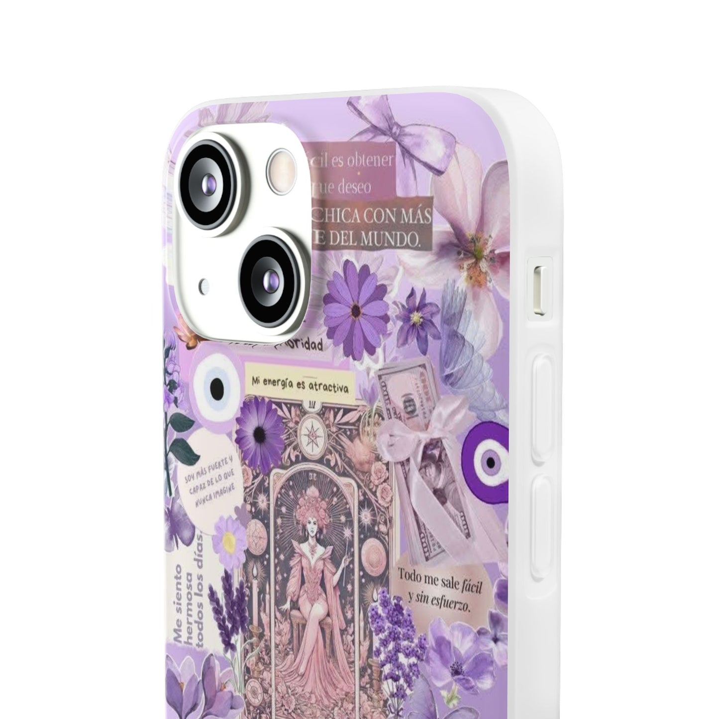 Purple Floral Flexi Phone Case, Personalized Phone Cover, Boho Chic Case, Cute Gift for Her, Birthday Accessory, Nature Lover Design