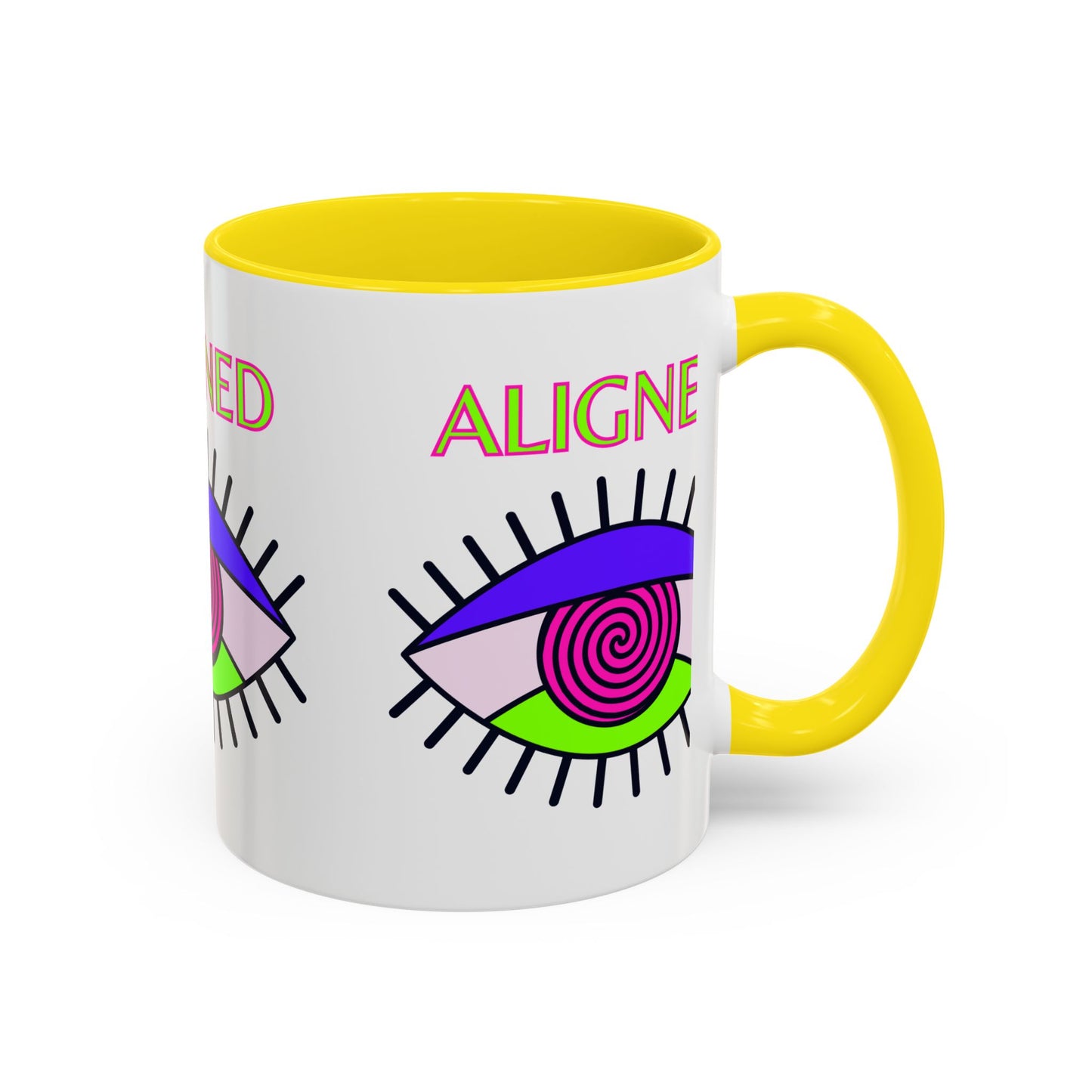 Aligned Eye Accent Coffee Mug - Inspirational Gift, Unique Artwork, Home Decor, Mindfulness Mug, Boho Style