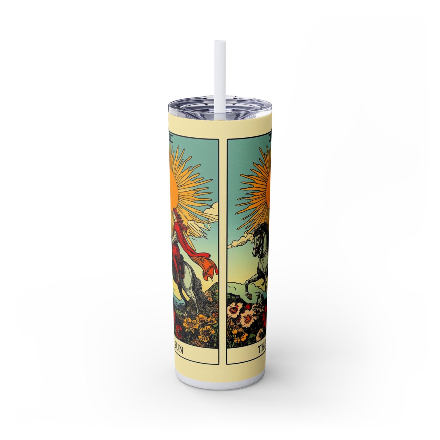 Sunshine Unicorn Skinny Tumbler, 20oz | Gift for Unicorn Lovers, Travel Cup, Reusable Straw, Summer Drinkware, Birthday Gift