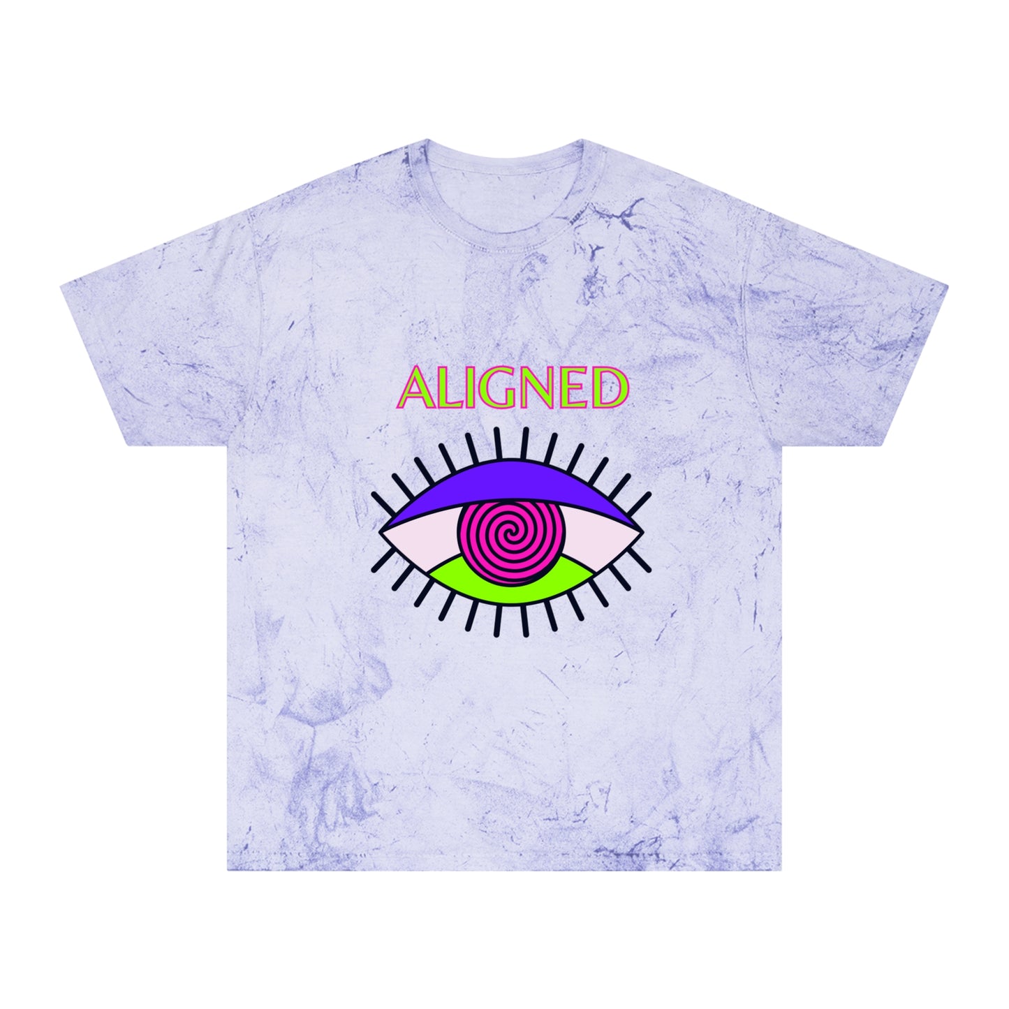 Aligned Unisex Color Blast T-Shirt - Vibrant Eye Design for Positive Energy