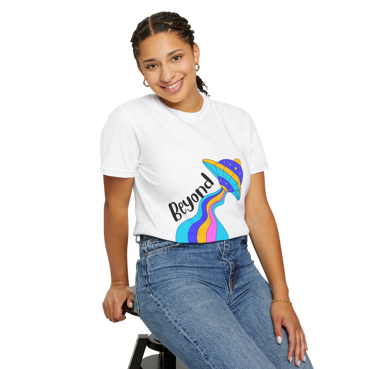 Unisex Beyond Graphic T-Shirt - Vibrant Space-Inspired Design