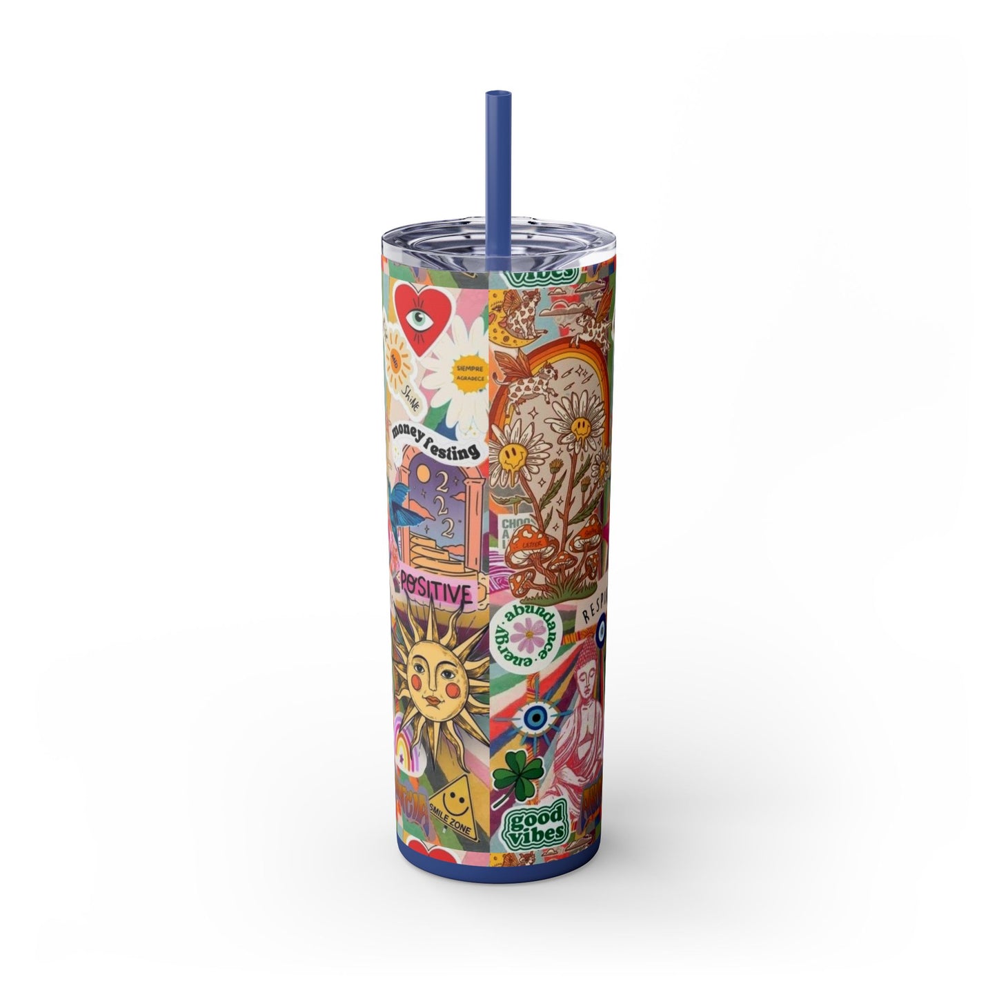 Colorful Inspirational Skinny Tumbler with Straw, 20oz | Perfect for Travel, Gifts, Motivational Affirmations, Self-Care, Eco-Friendly [...]