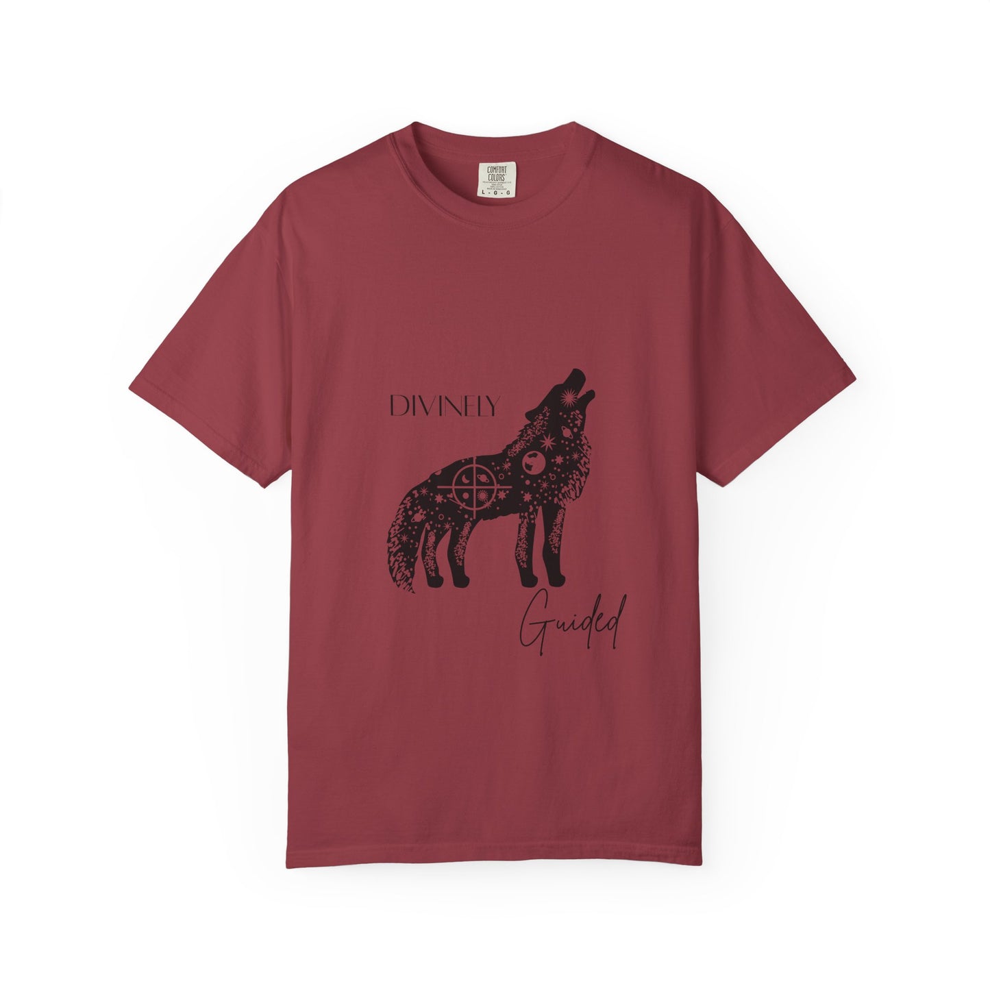 Divinely Guided Wolf T-Shirt - Unisex Garment-Dyed Tee for Spiritual Seekers